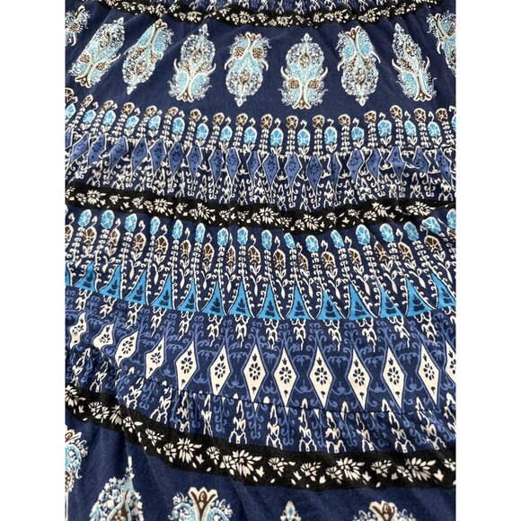 St. Johns Bay Womens PXL Blue Boho Maxi Skirt With Elastic Waist Gypsy Hippie - Picture 11 of 11